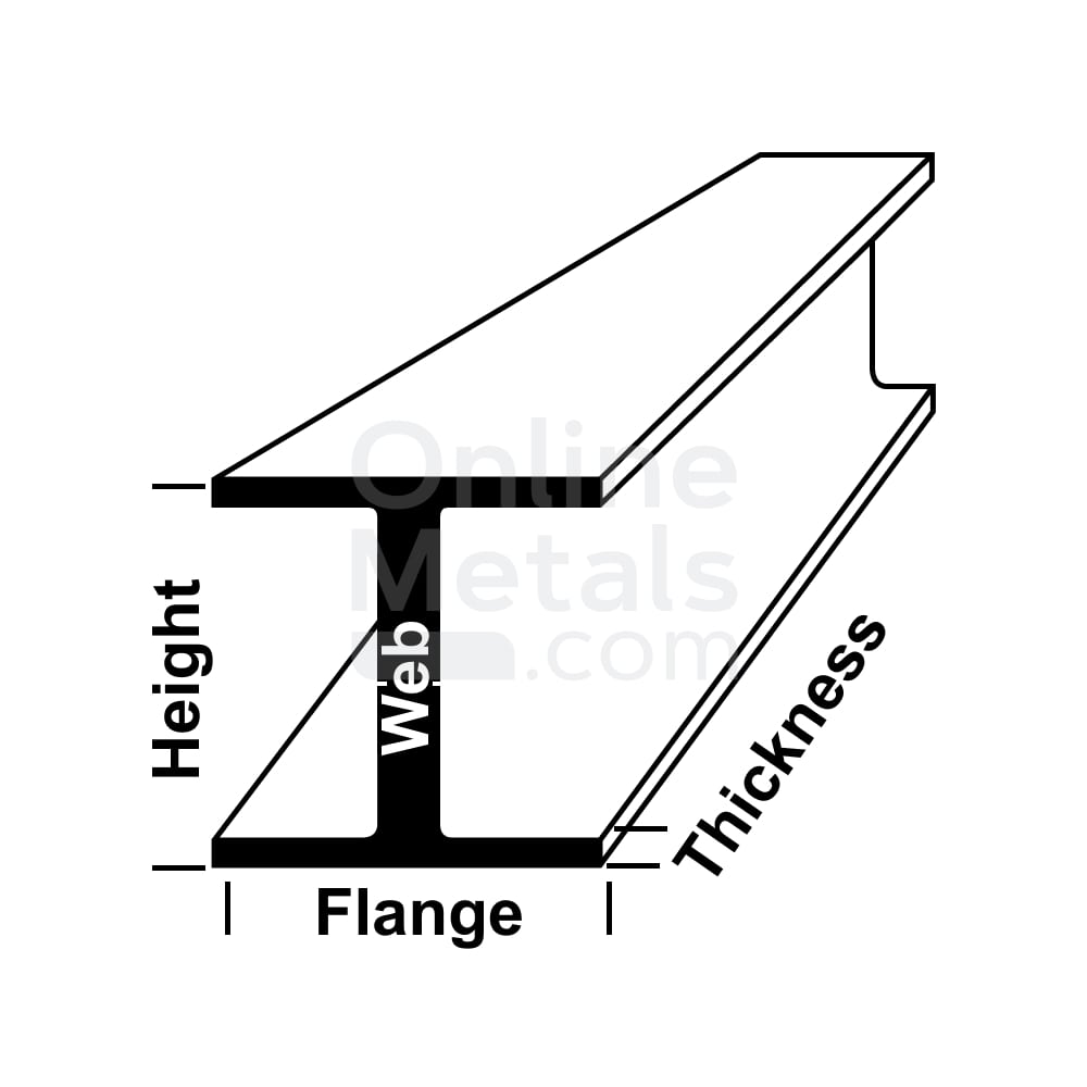 I Beam | Standard Sizes and Custom Cuts | 2 Flange Types