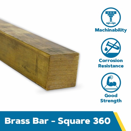 Brass Square Bar 360