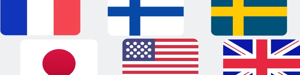 Flags of countries that are DFAR compliant