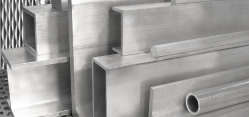 Aluminum rectangle bars stacked ontop of eachother