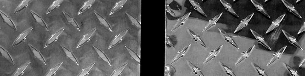 Aluminum 6061 and 3003 tread plate side by side