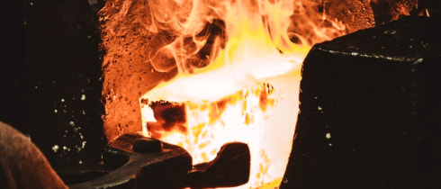 Metal tempering in forge