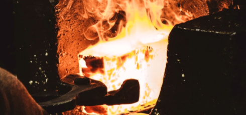 Metal tempering in forge