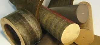 Bronze bars stacked together