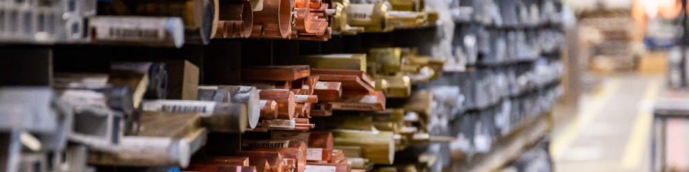 Various metal products from an Online Metals Warehouse