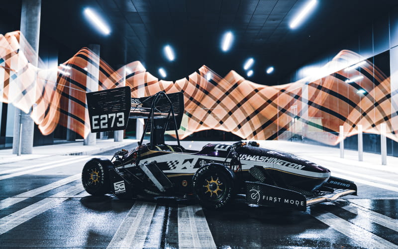 Glamour shot of the FSAE motorsports car