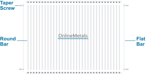 Online Metals branded diagram of how to assemble a perforated sheet grill