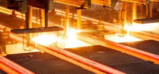 Steel being forged