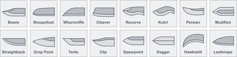 Pencil on paper sketch of two knives