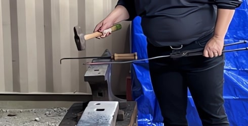 DIY steak flipper step 2 forge the taper