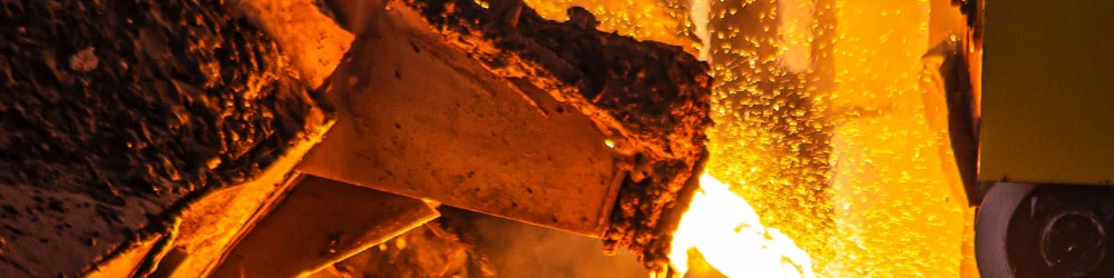 Molten steel in a forge