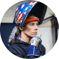 Portrait shot of the author, Barbie the welder