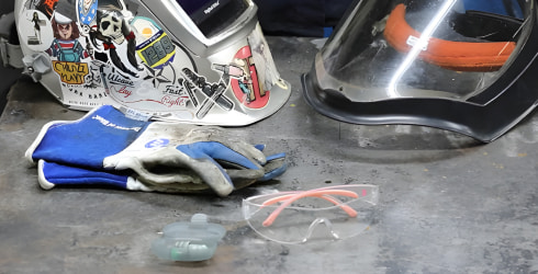 Shot of a various tools used for welding metals