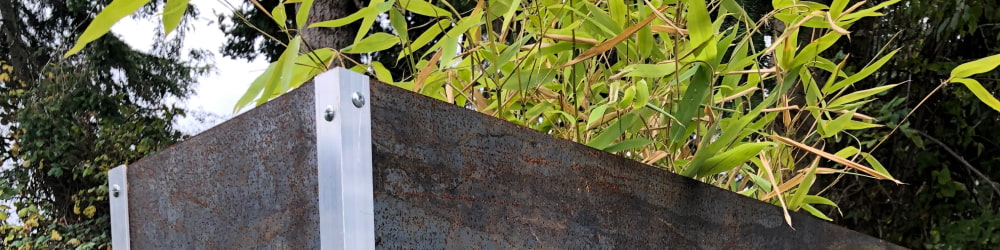 DIY weathered steel planter hero image