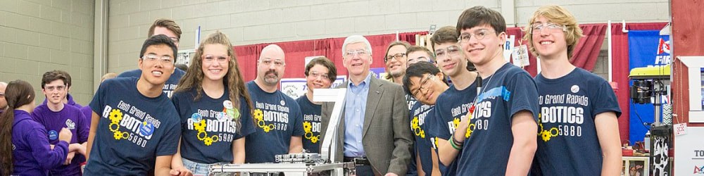 A group shot of the first robotics team