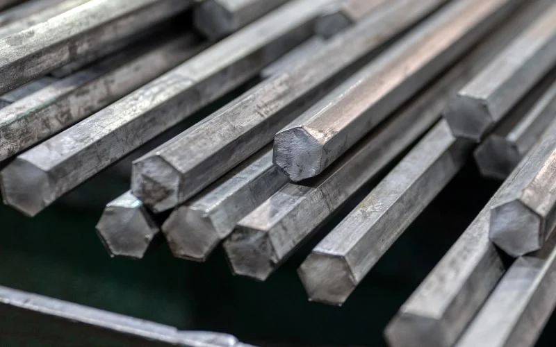 Steel Bars stacked ontop of eachother