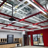 Unistrut ceiling grids in action inside a warehouse